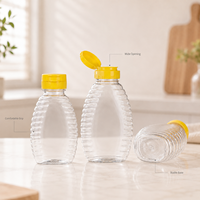 Botella Transparente de Plástico para Miel, Grado Alimenticio, Pequeña, Dispensador de Jarabe, Envase al por Mayor