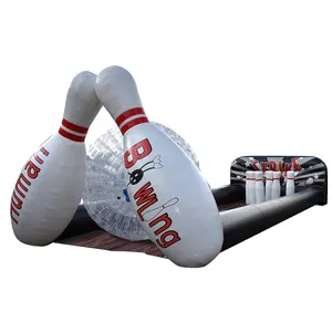 पिन और गेंद Inflatable विशाल गली सेट लेन Inflatable मानव गेंदबाजी खेल के लिए बिक्री