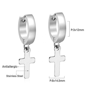 Pendientes de Aro Cruzados con Hebilla Curva de Moda, Pendientes de Acero Inoxidable para Mujer - Product Image 4