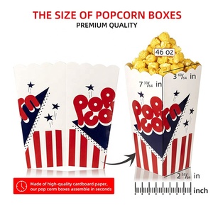Cajas de contenedores de palomitas de maíz para cine, cajas con diseño de moda, rayas rojas, blancas y azules, <span class=keywords><strong>46</strong></span> Oz - Product Image 2