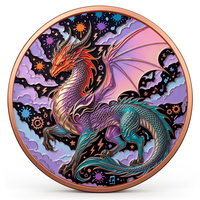 Pièce de monnaie en cuivre pur 999 de 5 oz, divers styles, série Dragon de dessin animé, animal, UV 3D, couleur haute définition, édition de collection, pièce de monnaie en cuivre