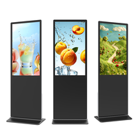 HUSHIDA 43 50 55 65 75 pouces support vertical écran publicitaire lcd signalisation numérique totem led affichage pour exposition