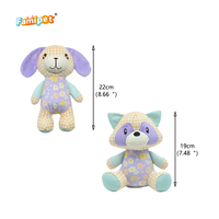 Jouet en peluche pour chiot Famipet, nouveau design printanier coloré, animaux mignons, doux, à effet froissé, avec couineur, pour chien