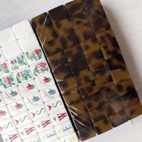 Juego de Mahjong Americano Portátil de Alta Calidad y Ecológico con Diseño de Leopardo, Bloques Acrílicos de 4 Capas, Peso Pesado, Entretenimiento