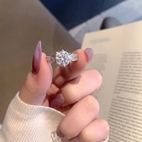 Bague élégante et tendance pour femme en laiton et moissanite, double rangée entièrement pavée, style européen et américain