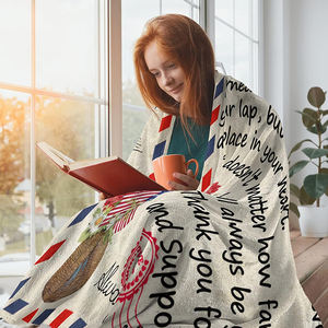 Sobre de letras personalizado, mensaje de <span class=keywords><strong>amor</strong></span>, manta gruesa transpirable de franela polar, manta esponjosa para <span class=keywords><strong>mi</strong></span> hija, hijo, esposa - Product Image 6