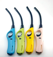 Briquet électronique en plastique rechargeable au butane, personnalisable avec logo, idéal pour le barbecue, le camping et la cuisine – Vente chaude OEM