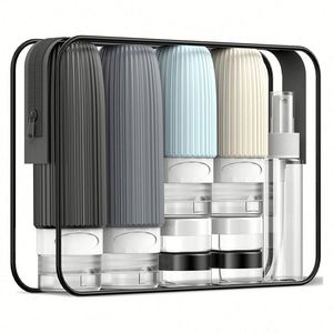Kit de toilette personnalisé avec logo, 16 pièces, flacons d'accessoires approuvés, flacons de voyage en silicone rechargeables anti-fuite - Product Image 1
