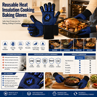 Gants de cuisine et de pâtisserie réutilisables en silicone pour la cuisson et l'isolation thermique, vente en gros