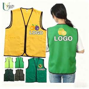 OEM 3XL Vêtements de travail d'été Gilet de travail à fermeture éclair pour employés, orange, jaune, vert, pour la publicité dans les supermarchés, les <span class=keywords><strong>bénévoles</strong></span>, impression de logos - Product Image 1