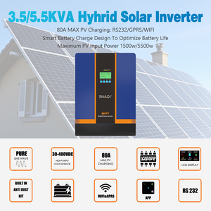Inversores Híbridos Solares de 3600w con Salida de Onda Sinusoidal Pura DC/AC de 10kw, Alta Frecuencia, MPPT - Product Image 2