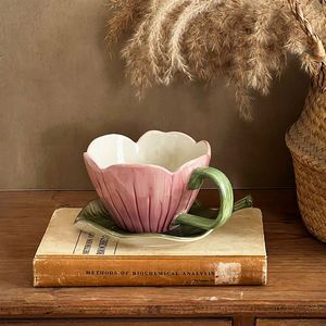 Japanese Kiln Change Hand Brew Coffee Cup & Saucer Vintage Ceramic Latte Art Cup Creative Niche American Afternoon <b>Tea</b> Cup - Product Image 3