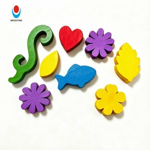 Tessere da <span class=keywords><strong>Gioco</strong></span> in Legno Multicolore a Forma di Cuore/Foglia/Cilindro/Stella/Pesce/Mela/Umano per Giochi da Tavolo ed Educativi - Product Image 2