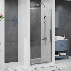 Porte de <span class=keywords><strong>douche</strong></span> carrée moderne résistante à l'eau, en verre trempé noir brossé/chrome, avec design attrayant en <span class=keywords><strong>peinture</strong></span> blanche - Product Image 6