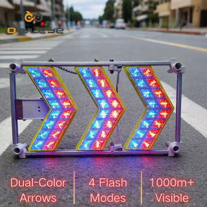 Luce di Segnalazione Stradale ad Alta Visibilità, Pannello LED Portatile con Freccia, Guscio in Alluminio, Grado di Protezione IP66, Visibilità 1000m, Alimentato <span class=keywords><strong>a</strong></span> Batteria - Product Image 1