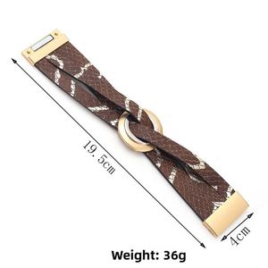 Two-tone <b>Leather</b> <b>Bracelet</b> Influencer Choice Item Diamond Cut Finish Holiday Gift for Women Lustrous Metal Shine - Product Image 1