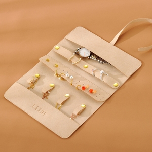 Custom Logo Luxury 1.4mm Microfiber Travel Roll Jewelry Organizer <b>Gift</b> Packaging Jewelry Pouch - Product Image 3
