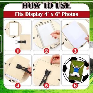 Supplier Sports Style <b>Wooden</b> Photo <b>Frame</b>, Soccer/Basketball Shaped <b>Picture</b> Holder, Birthday Gift for Kids & Teen Sports Fans - Product Image 3