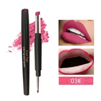 Set de Lápiz Labial y Delineador de Labios de Marca Privada Personalizada, Estilo Coreano, Set de Lápiz Labial Herbal Orgánico, Brillo Labial Resistente al Agua