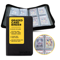Classeur 4 cartes compatible, étanche, résistant à l'usure et à la poussière, avec fermeture éclair, pour cartes de sport et TCG, classé PSA – Meilleure vente