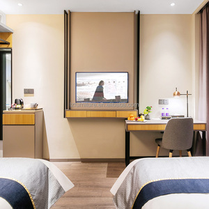 Fabricante OEM ODM, Juego de Muebles de Dormitorio Doble Personalizado para Hotel, con Estructura de Madera MDF y Cabecera Tapizada, para Hoteles Económicos de 3 Estrellas - Product Image 6