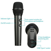 Microphone portatif à condensateur cardioïde de bureau BOYA BY-HM2 pour téléphone portable tablette MAC PC Vlog enregistrement en direct