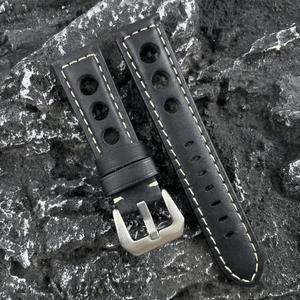 Bracelet de montre en cuir véritable Crazy Horse de haute qualité pour montres de 20 mm, 22 mm, 24 mm, respirant, imperméable, style rallye - Product Image 6