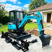 Mini-excavatrice Landward, fournisseur d'usine, fabricant de machines de 1, 2 et 3 tonnes, petite excavatrice sur chenilles CE pour la ferme, à vendre