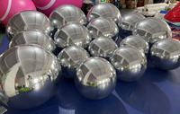 Grande boule miroir gonflable en PVC argenté brillant, durable, avec logo OEM, pour décorations de mariage et publicité gonflable