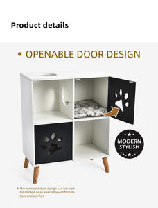 Bac à <span class=keywords><strong>litière</strong></span> pour <span class=keywords><strong>chat</strong></span> Fabrication Certificat FSC Accessoires pour <span class=keywords><strong>chat</strong></span> blanc <span class=keywords><strong>Litière</strong></span> pour meubles pour animaux de compagnie Hide-Away Cat Cabinet Box - Product Image 2