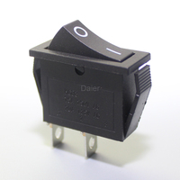 Interrupteur à bascule noir pour voiture et bateau AC 250V/15A KCD3-101 à clipser 2 broches petit interrupteur à bascule marche-arrêt corps en plastique