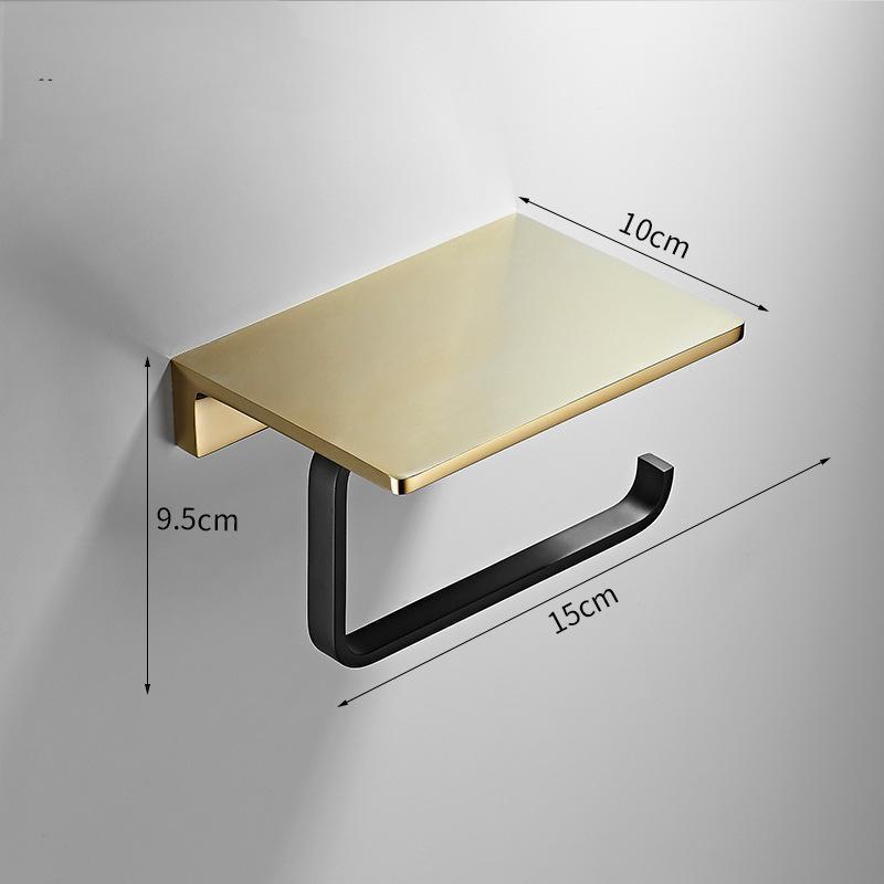 Porte-mouchoirs simple en laiton, noir et doré [14 cm]