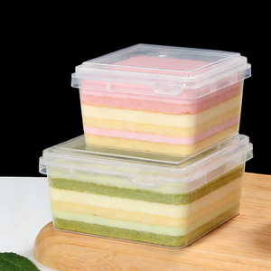 Boîte à gâteau carrée en plastique résistante à la chaleur, utilisable au micro-ondes, 12 cm, en PP alimentaire, transparente, avec couvercle, pour tiramisu, gâteau en couches, dessert. - Product Image 4