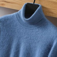 Pull Col Roulé Cachemire Personnalisé Hiver, Polaire Vison Chaud Grande Taille Lâche, Laine Épaisse et Chaude, Sous-Pull Homme