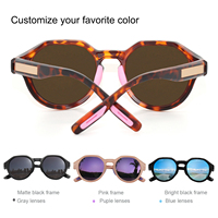 Lunettes de soleil polarisées confortables avec verres TAC UV400, monture TR90 légère de haute qualité au design rétro noir, personnalisables pour femmes et hommes