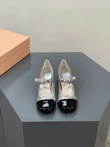 Chaussures pour femmes à talons hauts de style classique original MIU Marie-Jean, à bride unique, design patchwork - Product Image 4