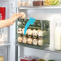 Boîte de rangement automatique pour œufs, support de rangement pour porte latérale de réfrigérateur, collection et stockage spéciaux d'œufs de cuisine, boîte à œufs de cane