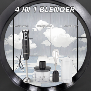 Juego de Licuadora Eléctrica 4 en 1, 4 Cuchillas Plateadas, Alta Velocidad, Multifunción, Uso Comercial y Doméstico, Procesador de Alimentos de Acero Inoxidable - Product Image 2