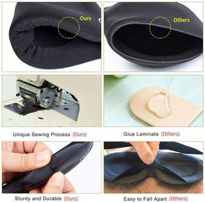Masker Mata 3D Blackout, masker mata lembut dapat disesuaikan untuk tidur perjalanan, penjualan laris, sandaran cahaya gelap Total kegelapan - Product Image 5