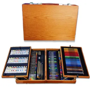 174支儿童礼品盒绘画工具绘画套装水彩笔donble-层木盒艺术套装