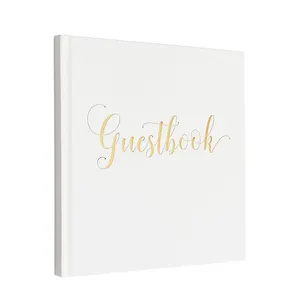 Customized Luxury Soft Leather Blank Wedding Guest Book