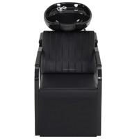 Fauteuil de lavage portable en cuir PU avec bac en céramique pour salon de coiffure, lit de lavage assis-debout