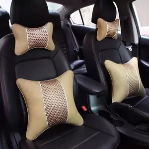 Sandaran kepala kursi mobil olahraga, sandaran kepala sandaran leher busa memori dengan perlindungan bantal mekanis kulit dengan harga yang bagus