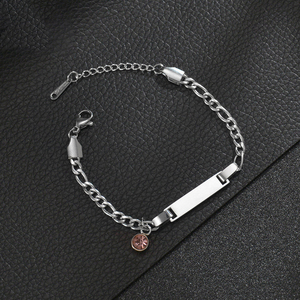 Dropshipping กำหนดชื่อแกะสลัก12เดือนราศีเกิดหินเพทายกำไลข้อมือทองชุบสแตนเลสของขวัญวันที่สำหรับเด็ก - Product Image 3