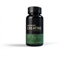 Capsules de créatine micronisée prêtes à être expédiées, créatine monohydrate 2,5 g par portion, 60 capsules, étiquette privée OEM ODM