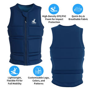 سترة نيوبرين صدرية مخصصة من الصدمات من خشب الورد wakeak للتزلج المائي ، سترة حياة منافسة لركوب الأمواج للبالغين - Product Image 2