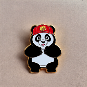 Fabricant mignon <span class=keywords><strong>Kungfu</strong></span> <span class=keywords><strong>Panda</strong></span> casquette de Baseball qualité alliage métal émail dur collier épinglette moderne estampage personnalisé cadeau en vrac - Product Image 4