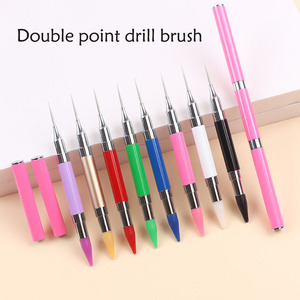 Destly New Double <span class=keywords><strong>Head</strong></span> Nail Art Pen Colorido Acrílico Mango Rainbow <span class=keywords><strong>Diamond</strong></span> Crayones Liner Hair Shape Dotting Pen para Nail Art - Product Image 2