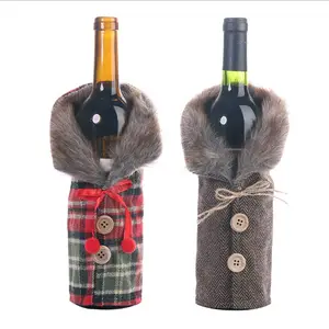 Merry Christmas Decor Wine Bottle cover Home Santa Claus Bottle Bag Christmas Ornaments Navidad Xmas Decor Wine Bottle Cover