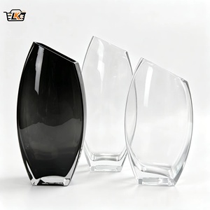 Vase en verre cristal rectangulaire moderne à bouche inclinée, style nordique, transparent, gris fumé, pour <span class=keywords><strong>la</strong></span> décoration <span class=keywords><strong>de</strong></span> <span class=keywords><strong>la</strong></span> maison, <span class=keywords><strong>de</strong></span> l'hôtel, <span class=keywords><strong>de</strong></span> <span class=keywords><strong>la</strong></span> table, écologique, hydroponique - Product Image 1